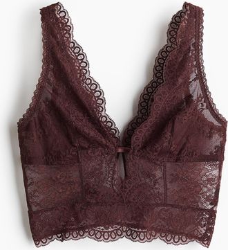 H&M Bralette aus Spitze - Dunkelbraun