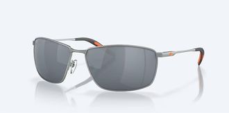 Costa Unisex Turret Polarized Sunglasses In Matte Silver +Trans Grey/orange Gray Silver Mirror