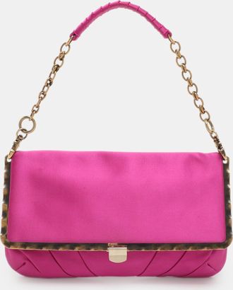 Nina Ricci Pink Satin Baguette Frame Bag