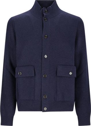 Lardini Dubbelgebreide jas voor heren - Heren - Vesten - Blauw - L - Truien & Vesten