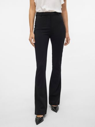 Vero Moda Anzughose VERO MODA VMAMIRA MR FLARED PANT, Damen, Gr. XXL (44), L&auml;nge 32, schwarz, Web, Obermaterial: 95% Polyester, 5% Elasthan, unifarben, ausgeste