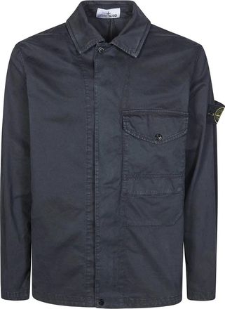 Stone Island Camicia - Heren - Casual Overhemden - Zwart - XL - Denim - Overhemden