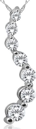 Pompeii3 1ct Diamond Journey Pendant 14K White Gold New 1 tall