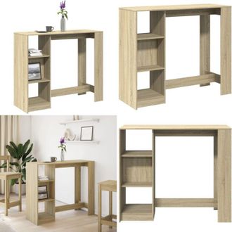 vidaXL Tavolo Bar con Ripiano Rovere Sonoma 124x46x103,5cm Multistrato - Tavolo bar con ripiano - Tavolo bar multistrato