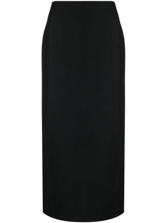 Valentino Garavani Gonna midi con spacco posteriore - Nero