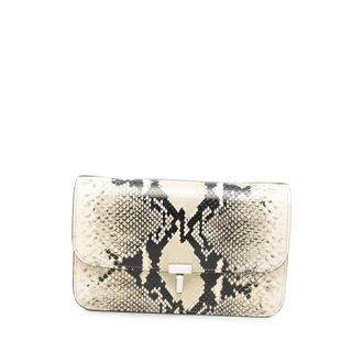 Toteme T-Lock Snake-effect Leather Crossbody Bag