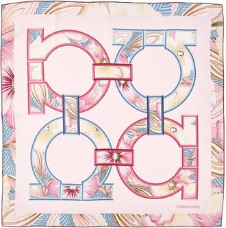 Ferragamo Gancini Print Silk Scarf