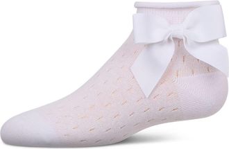 MeMoi Pointelle Soft Stretch Anklet Socks in White at Nordstrom, Size 6-12M