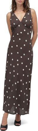 Favorite Daughter The Anyday Anytime Sleeveless Maxi Dress in Espresso Polka Dot at Nordstrom, Size 10