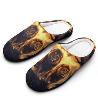 Generic Liones Womens Slippers Warm House Slippers Indoor House Shoes with Anti-Skid Rubber Sole