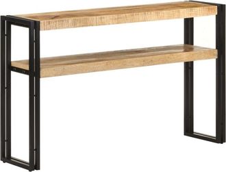 vidaXL Mesa consola de madera de mango rugosa 120x30x75 cm Vidaxl