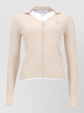 Maison Kitsun&eacute; baby fit cardigan v neck ribbed