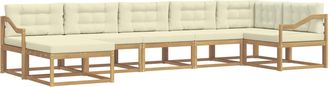 vidaXL Conjunto De Sof&aacute;s De Exterior 7 Uds. Blanco Y Crema Vidaxl
