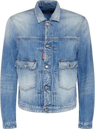 Dsquared2 Mens Dsquared2 Heritage Boxy Denim Jacket Navy Blue - Size: 42/Regular