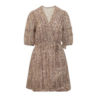 BA&SH Ba&Sh, Wrap Dresses, female, Beige, Size: XS Teodora Dress