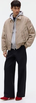 H&M Twill Jacket in Beige/checked at Nordstrom, Size Xx-Large
