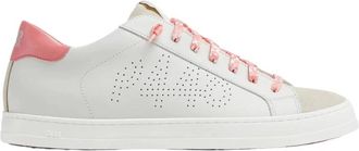 P448 Tropisch Witte John Sneakers - Dames - Sneakers - Wit - 41 EU - Leer - Schoenen