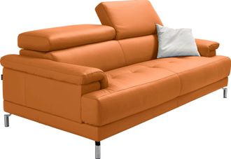 Egoitaliano 2,5-Sitzer »Soul, Design und Sitzkomfort auf hohem Niveau, tolle Details« inkl. Kopfteilverstellung für noch mehr Komfort, Designfuss