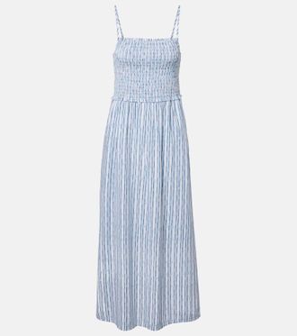 Velvet Senara striped cotton-blend maxi dress