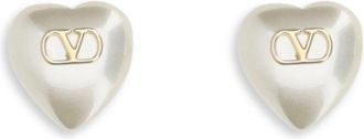 Valentino Garavani Womens Earrings Vlogo Signature Pearl Gold-Cream Gold/cream