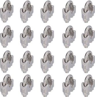 OEM 20 Abrazaderas De Cable De Acero Inoxidable Para Montaje - Jinfgerne - Resistentes A La Corrosi&oacute;n, Ideales Para Sistemas De Barandillas Y Pancartas