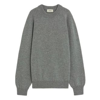 A Paper Kid Round-neck Knitwear, male, Gray, Size: 2XL Knitted Crew Neck