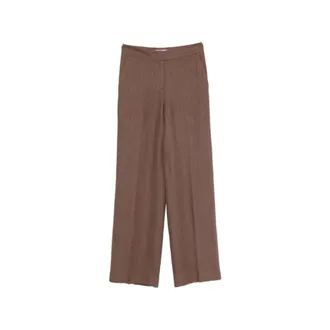 Via Masini 80 Dames, Broeken, Bruin, Maat: 2XS Linnen