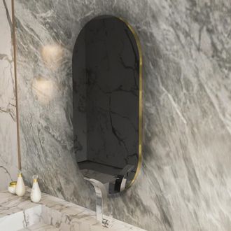 Dmora Espejo Teco, Forma Ovalada, Tipo De Pared, Estructura Transparente, 45x85h Cm Gris Oscuro