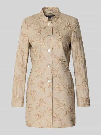 White Label Slim Fit Longblazer aus Leinen mit Stehkragen in Blau, Gr&ouml;&szlig;e 38