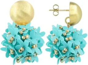 Lott. Gioielli Sequin Flower Globe Statement Earrings in Aquamarine in Aquamarine Blue at Nordstrom