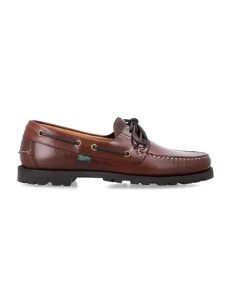 Paraboot Brown Solid Malo Lace Up Shoes