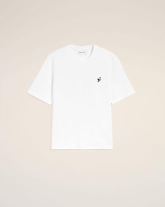 Ami White cotton t-shirt with Ami de Coeur tulip White - XXXL - Unisex