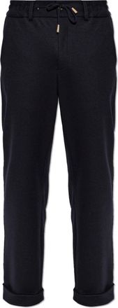 Eleventy Broek met omgeslagen pijpen - Heren - Straight fit broeken - Blauw - XL - Wol - Broeken