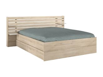 Vente-Unique Cama 160 x 200 cm con almacenamiento - Color: natural - TENALIA II