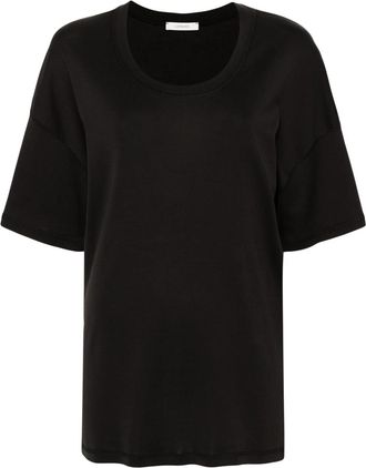 Christophe Lemaire Black Drop-shoulder Cotton T-shirt