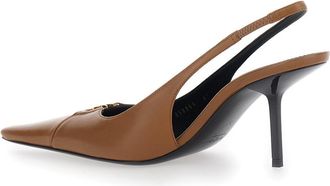 Saint Laurent Womens Pumps Babylone Brown Leather Lamb