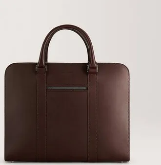 Carl Friedrik Medium size Briefcase - Vacchetta Leather - Dark Brown