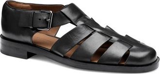 Johnston & Murphy Baldwin Fisherman Sandal in Black Sheepskin at Nordstrom, Size 12