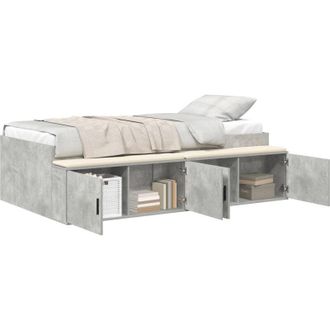 vidaXL Cama Con Almacenamiento Gris Hormig&oacute;n 90 X 190 Cm Vidaxl