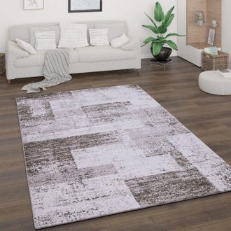 Paco Home Paco Home Tappeto Salotto Pelo Corto Vintage Astratto Moderno Geometrico Motivo Diamante 200x280 cm, Beige 2
