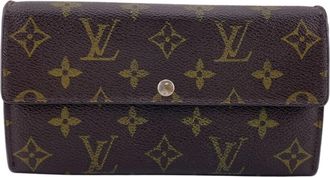 Louis Vuitton Brown Monogram Monogram Leather Long Wallet (Bi-Fold) (Pre-Owned)