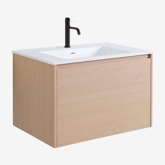 Sklum Sklum - Conjunto De Mueble De Ba&ntilde;o En Madera Con Lavabo Integrado Jacob