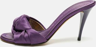 Giuseppe Zanotti Purple Satin Knot Slide Sandals
