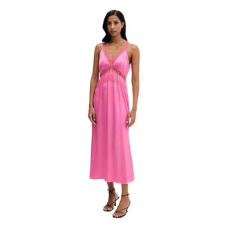 Never Fully Dressed Vestido Midi de Viscosa - Dresses - Mujer - Rosa - XS