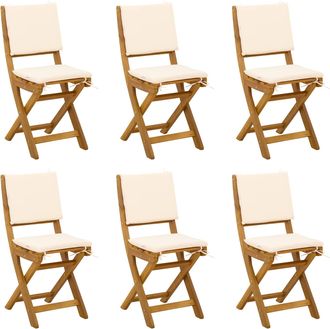 vidaXL Sillas Bistro De Exterior 6 Uds. Blanco Crema Vidaxl