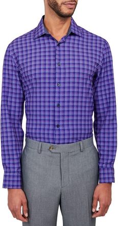W.R.K Shadow Check Stretch Performance Dress Shirt in Purple at Nordstrom Rack, Size 15.5