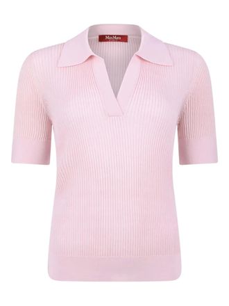Max Mara ribbed v-neck top - Pink