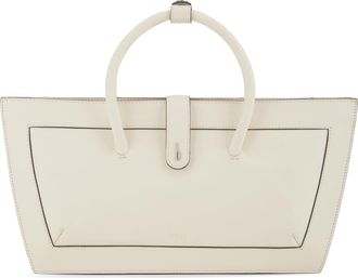 Behno Frida Leather Baguette Top Handle Bag in Ecru at Nordstrom