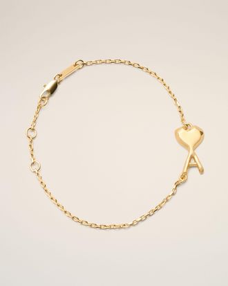 Ami Gold Brass Thin Hammered Ami De Coeur Bracelet Yellow - OS - Unisex