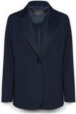 Elena Miro Milano Stitch Blazer - Dames - Blazers - Blauw - 6XL - Leer - Jassen